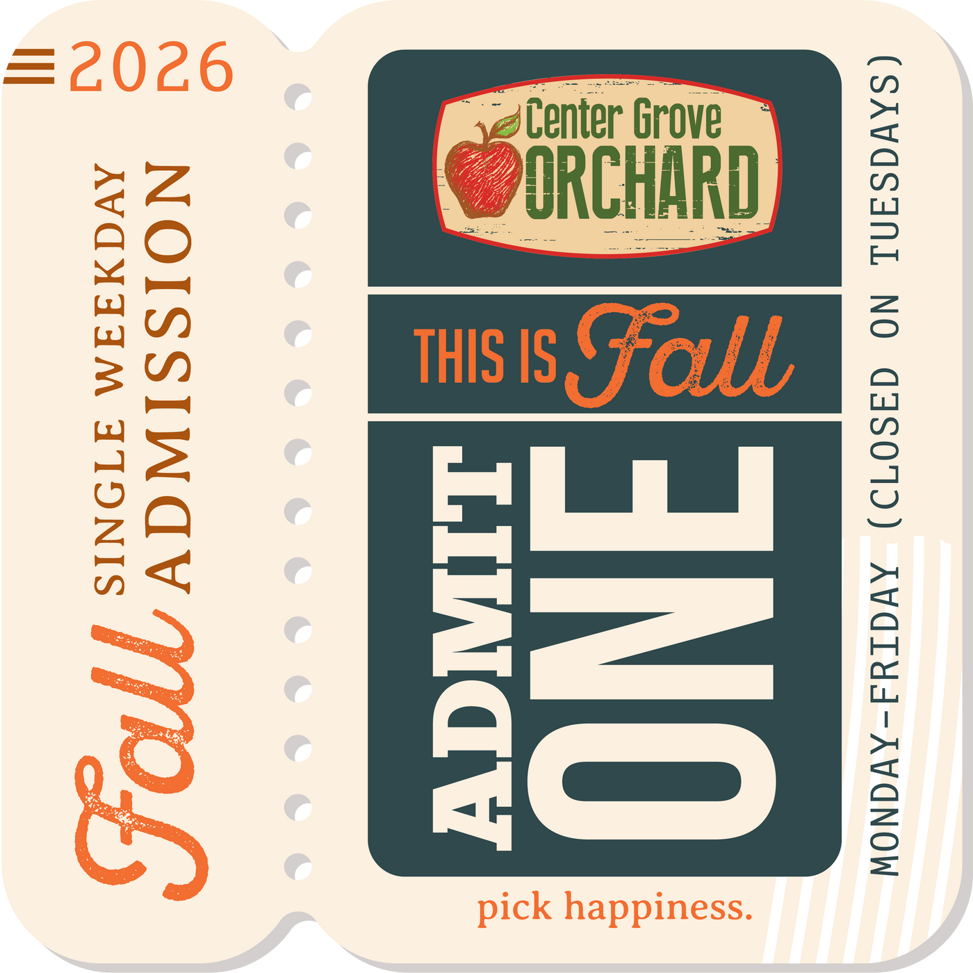 2026 Fall Weekday Admission
