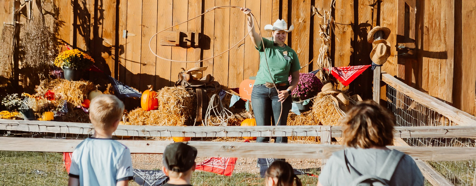 Children enjoying activities at Center Grove Orchard